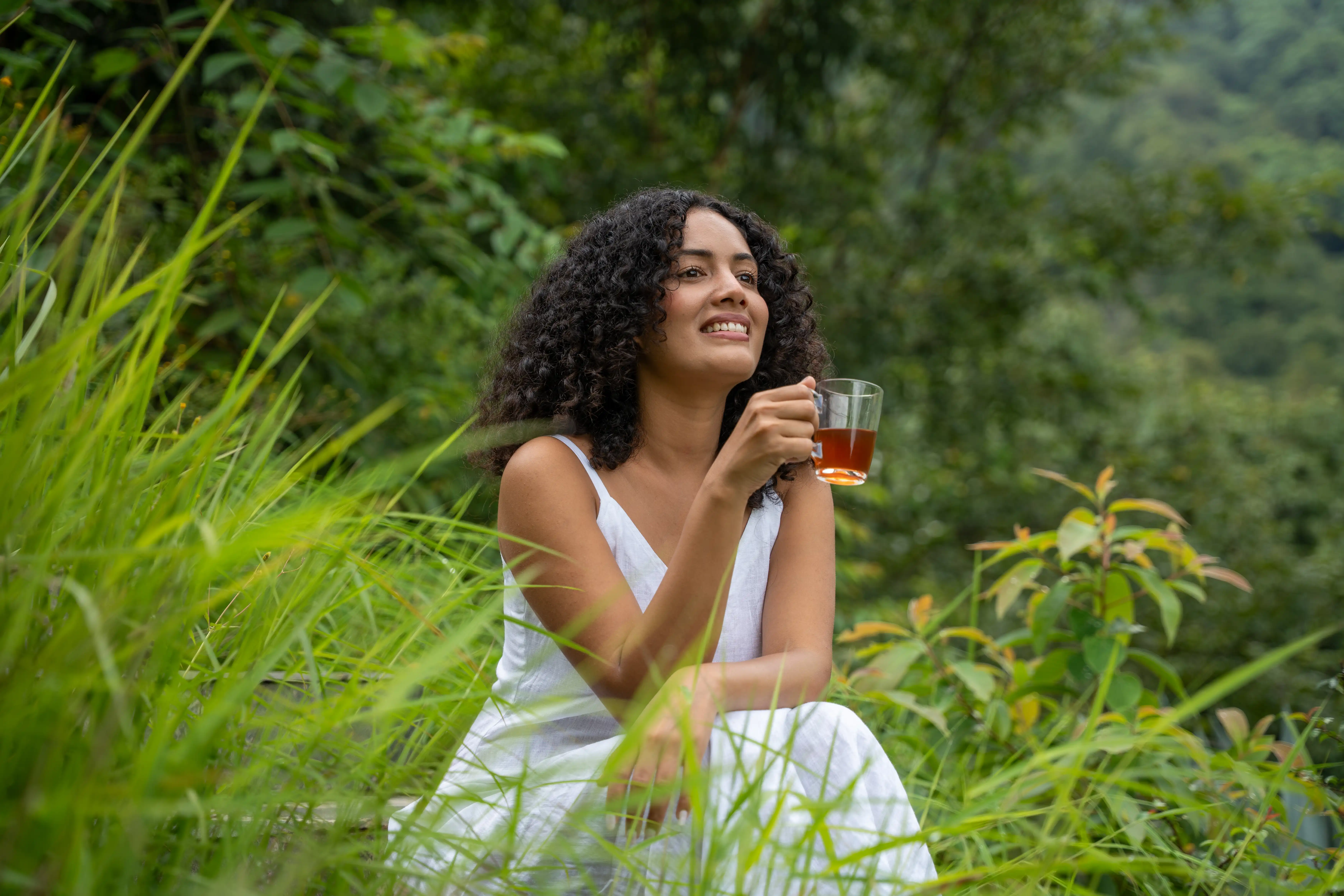 Tranquil outdoor wellness setting